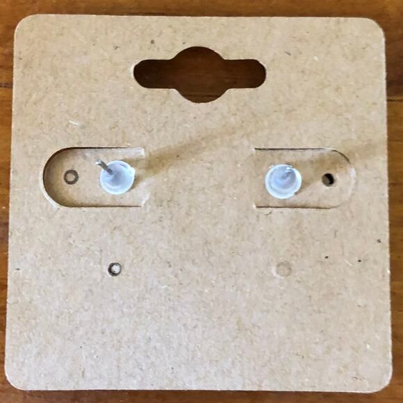 Snowman Scarf Carrot Nose Stud Earrings - Hand Painted Wood, Hypoallergenic - Picture 4 of 4